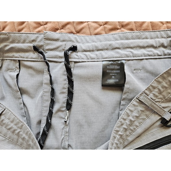 O'Neill Crossover Men's Gray Lightweight Cargo Shorts RN85773 Drawstring, Sz 38 - Picture 6 of 14